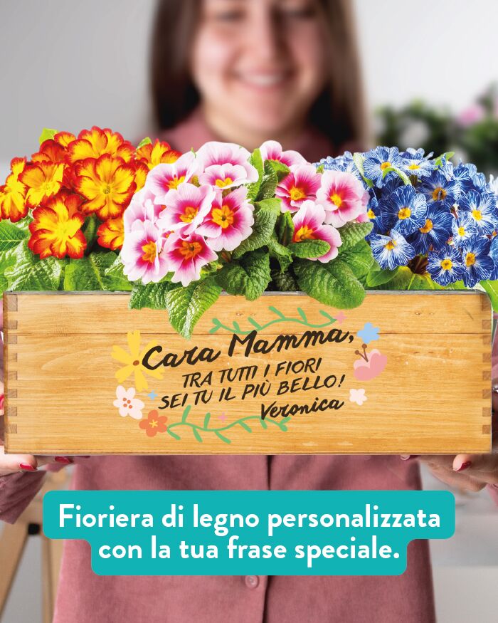 Cassettina Personalizzabile Porta Fiori o Erbe Aromatiche "Cara Mamma" - Idea Regalo Originale per Festa della Mamma, Compleanno, Mamme che Amano il Giardinaggio - immagine 3
