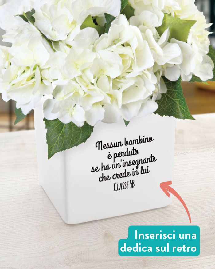 Vaso in Ceramica per Maestre con Bambini Stilizzati Personalizzato con Nomi e Dedica - Idea Regalo per Maestra, Fine Anno Scolastico - immagine 3
