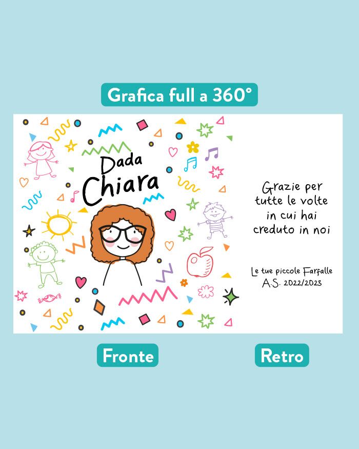 Borraccia Personalizzata per la Maestra, Dada, Allenatrice, Mister con Nome, Dedica e Omino Stilizzato - Idea Regalo Maestra, Insegnante, Fine Anno Scolastico - immagine 12