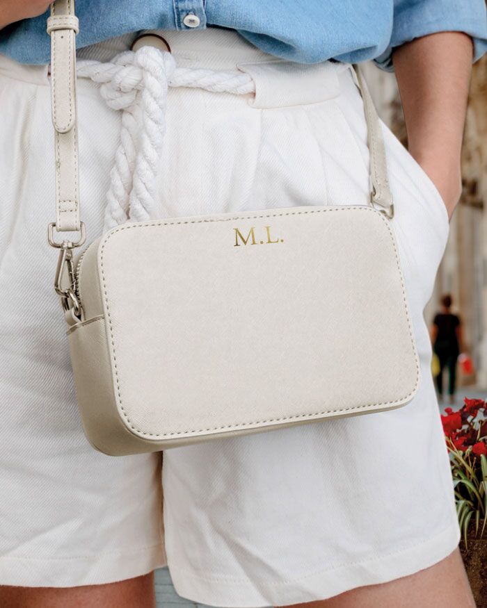 Borsetta Pochette a Tracolla in Ecopelle Personalizzata con Iniziali del Nome - Idea Regalo Laurea Ragazza, Lei - immagine 5