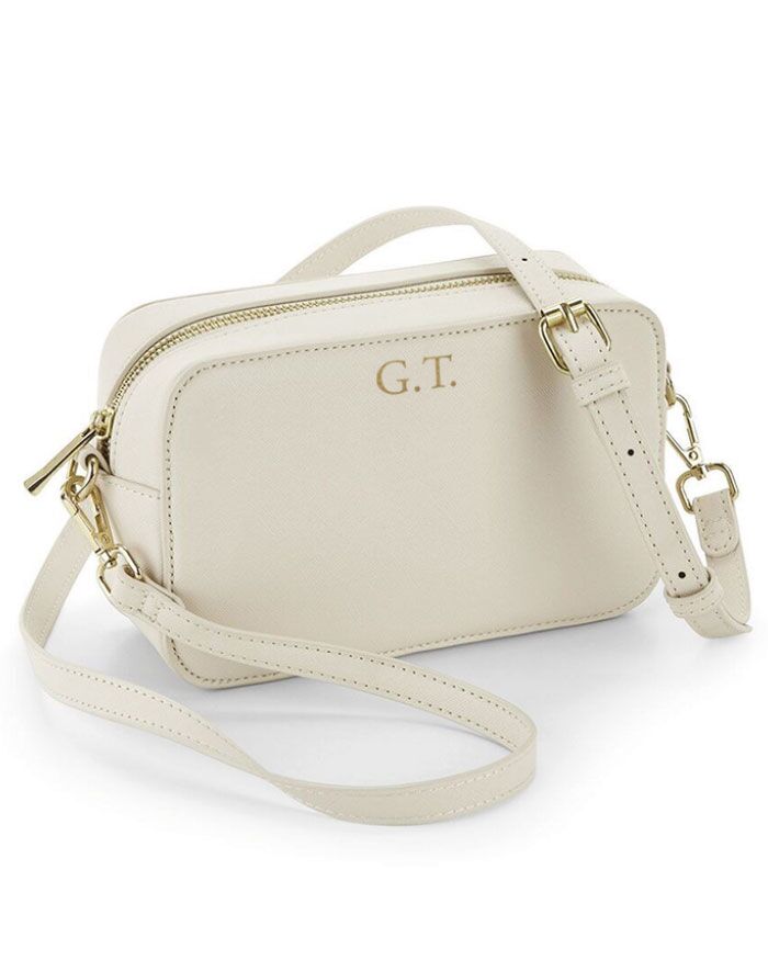 Borsetta Pochette a Tracolla in Ecopelle Personalizzata con Iniziali del Nome - Idea Regalo Laurea Ragazza, Lei - immagine 3