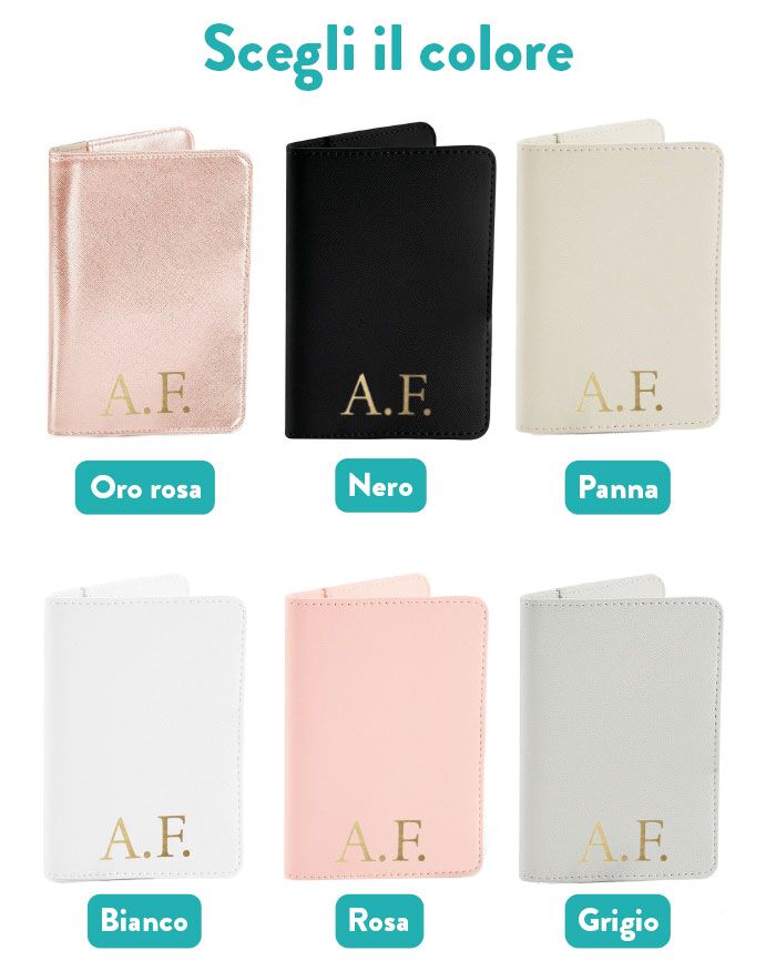 Porta Passaporto in Ecopelle Personalizzato con Iniziali – Idea Regalo Laurea, Regalo per Lei, Regalo per Viaggio - immagine 3