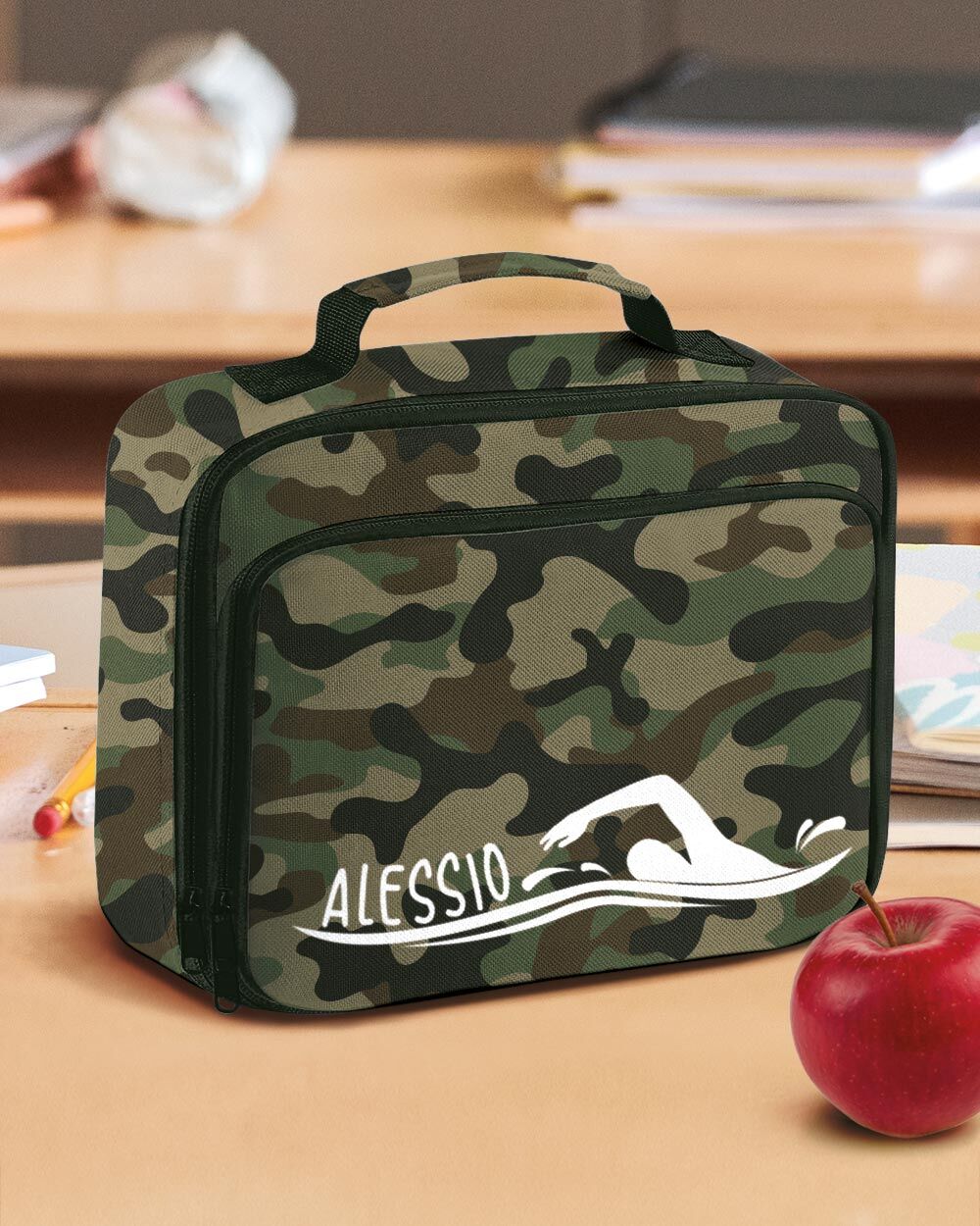 Borsa Frigo Termica Cestino Porta Merenda Scuola e Asilo Personalizzata con Nome a Tema Sport Nuoto- Idea Scuola Bambino, Back to School - immagine 8