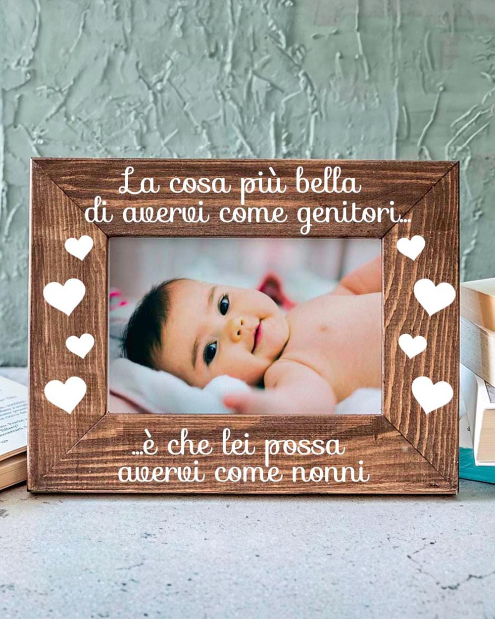 Cornice in Legno Personalizzata "Avervi come Nonni" - Idea Regalo Festa dei Nonni, Neo Nonni