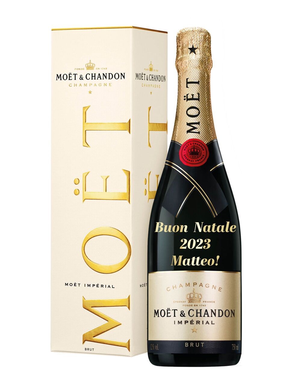 Champagne Moët & Chandon Imperial Personalizzato Idea Regalo Natale