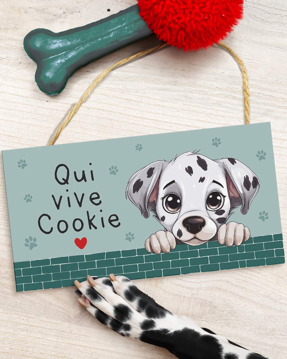 Targhetta Attenti Al con Cane Cucciolo Personalizzato e la Tua Frase