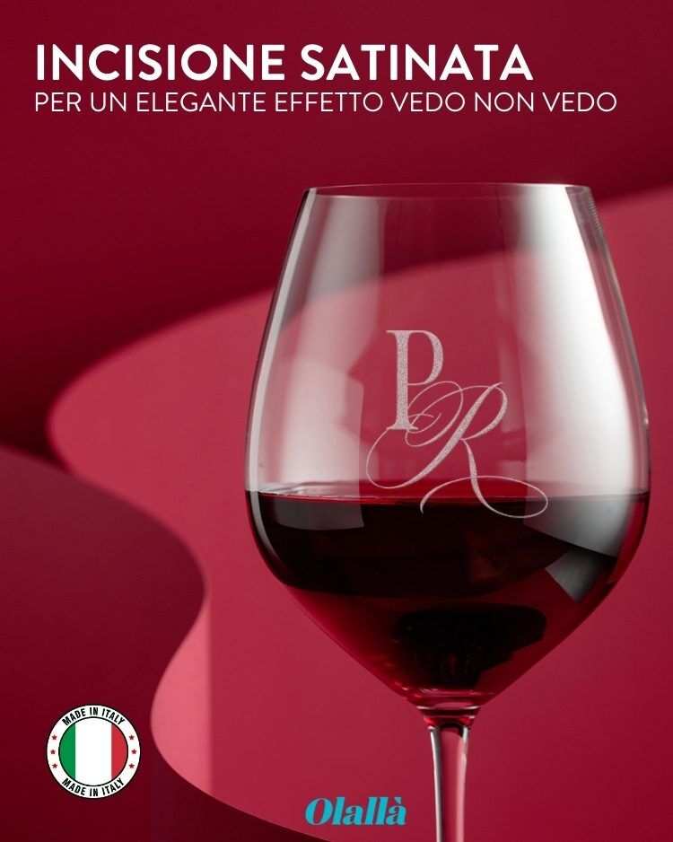 Calice da Vino Rosso o Bianco Personalizzato con Nome e Decorazione Elegante - Idea Regalo per Lui, per Amanti del Vino - immagine 12