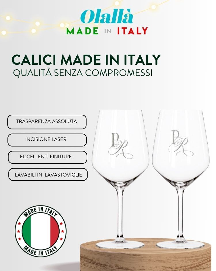 Calice da Vino Rosso o Bianco Personalizzato con Nome e Decorazione Elegante - Idea Regalo per Lui, per Amanti del Vino - immagine 11