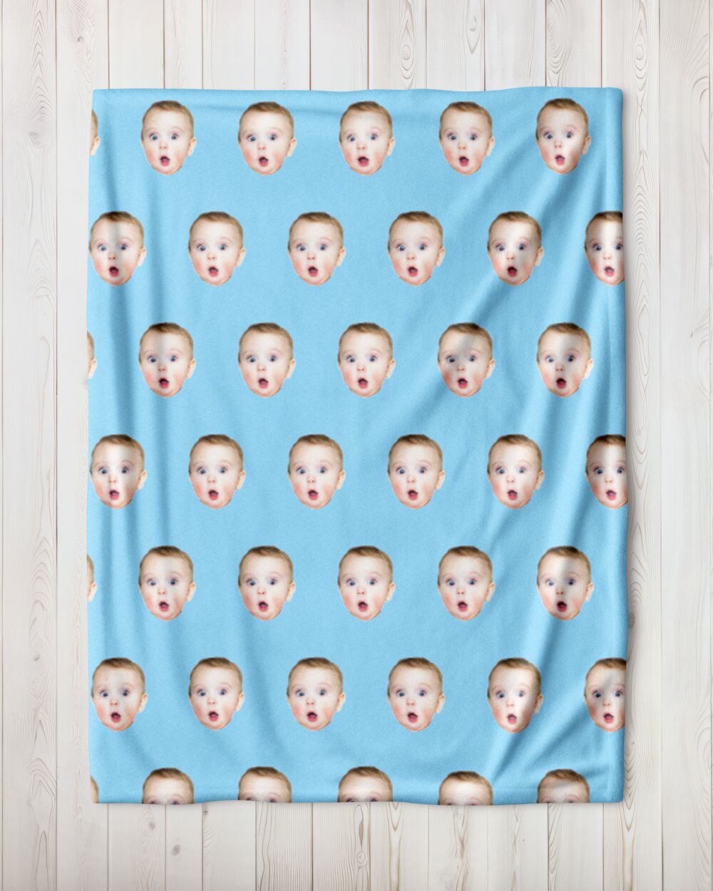 Coperta Plaid Personalizzata con Foto della Faccia del Bimbo o Bimba - Idea Regalo Divertente per Festa del Papà, Nascita, Primo Compleanno - immagine 4