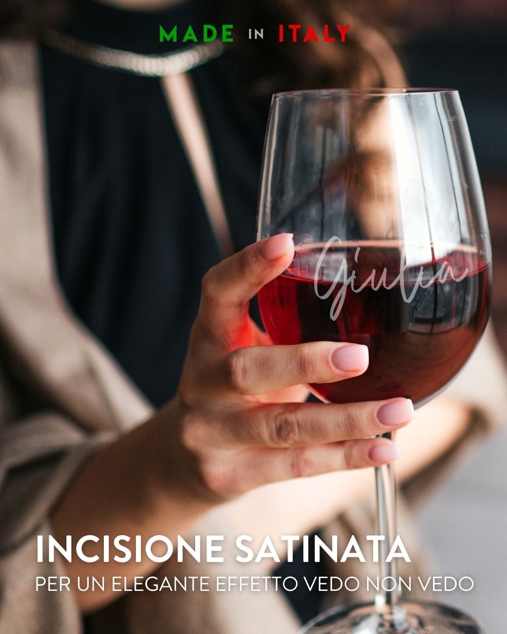 Coppia di Calici Personalizzati con Nomi in Stile Calligrafico - Idea Regalo per Anniversario, San Valentino - immagine 3