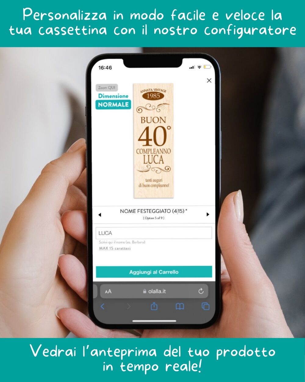 Cassettina Porta Vino in Legno Personalizzata, Idea Regalo Compleanno Importante, Scatola in Legno Personalizzata per 50 anni 40 anni 30 anni - immagine 2