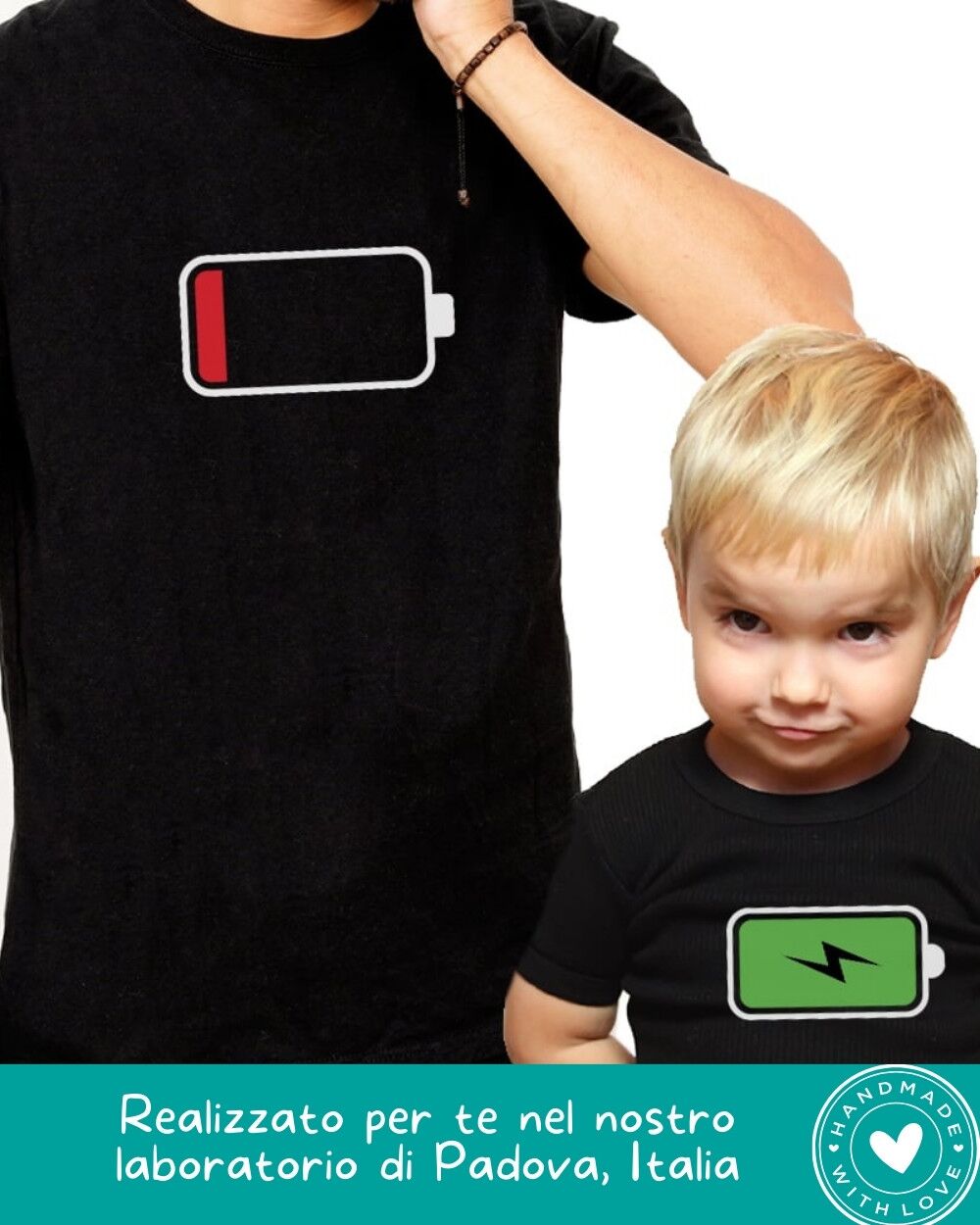 set-coordinato-maglia-body-t-shirt-papà-bambino-batteria-scarica-idea-regalo-festa-papà