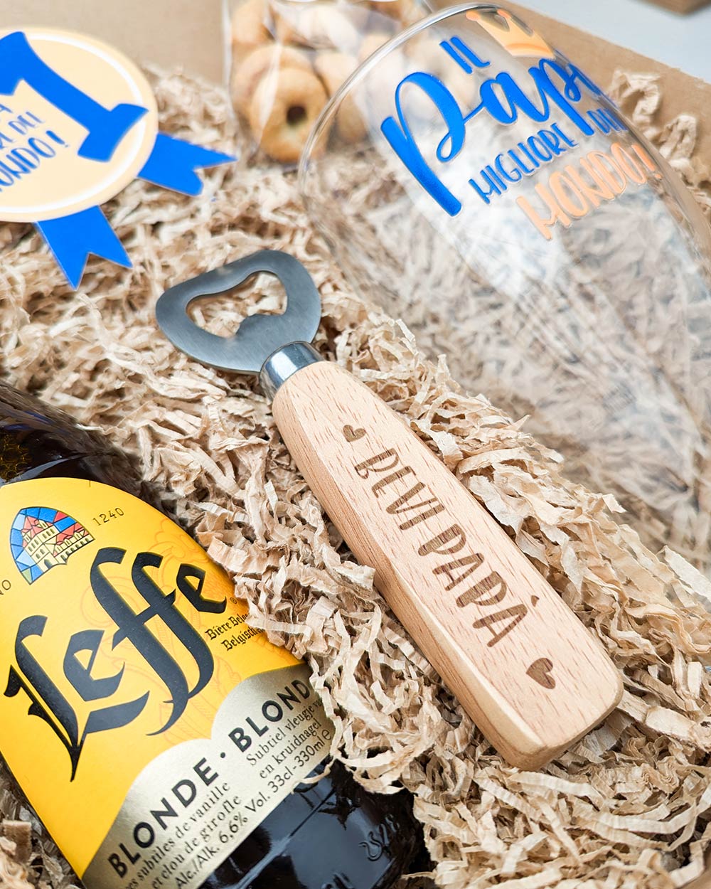 Gift Box “Aperitivo con il Papà” con Boccale, Birra, Cavatappi e Taralli – Idea Regalo per la Festa del Papà - immagine 6