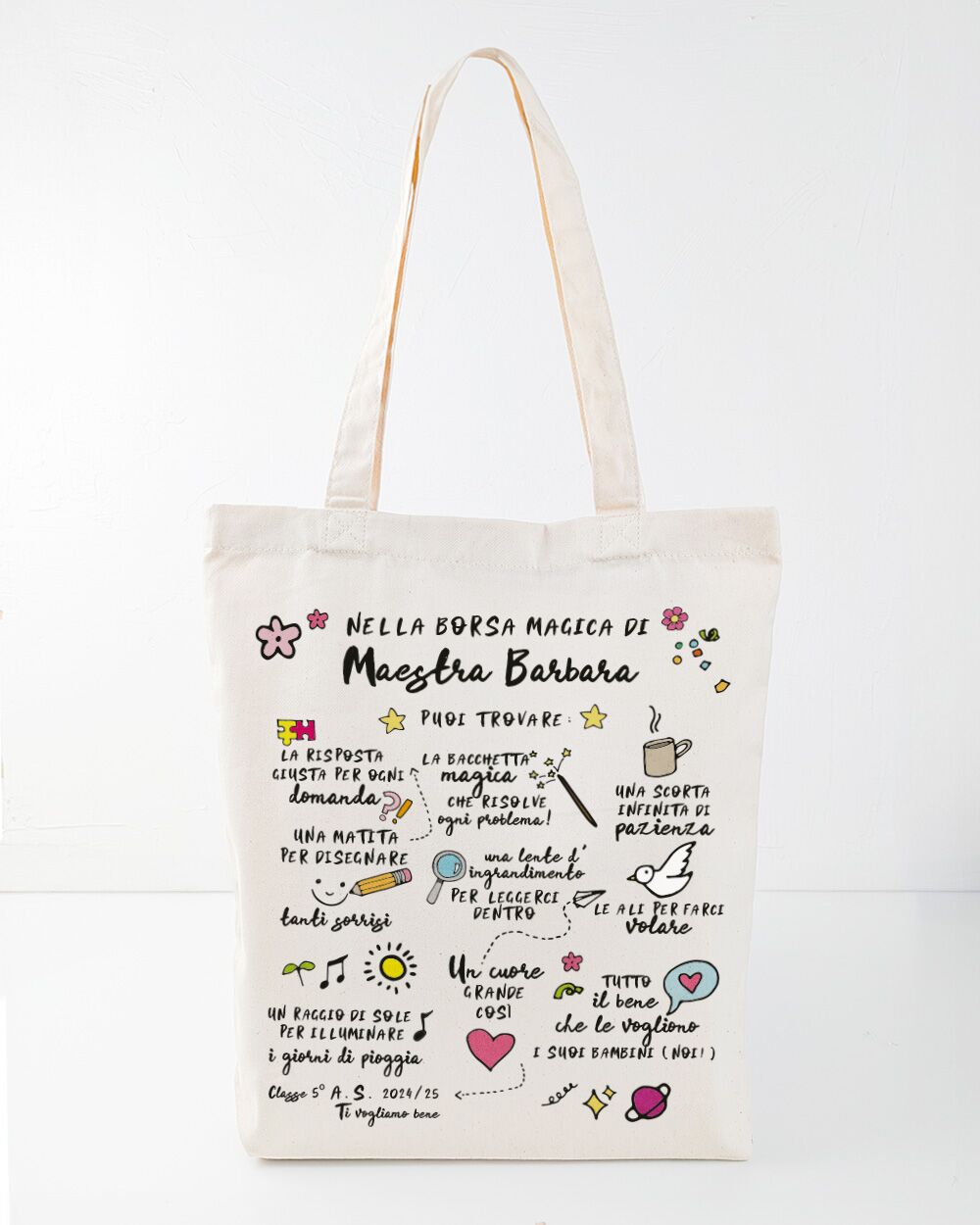 Borsa per Maestra "Borsa Magica" Personalizzata con Nome e Dedica - Idea Regalo Maestre, Fine Anno - immagine 8