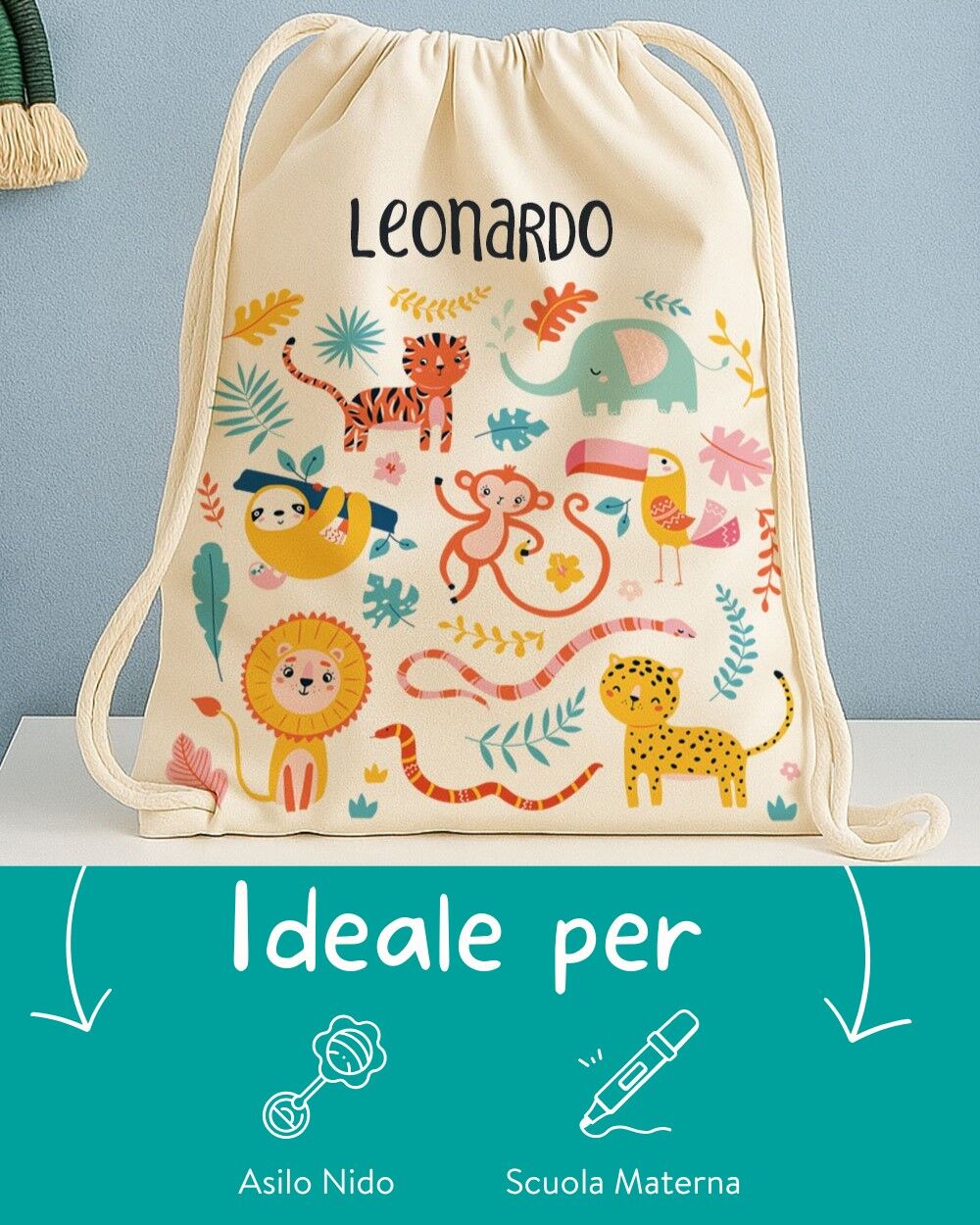 sacca-asilo-personalizzata-giungla-animali-safari