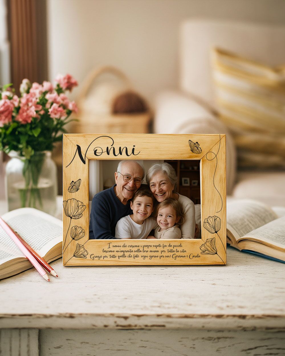 Cornice in Legno Personalizzata "Nonni" con Dedica - Idea Regalo per Nonni e Nonne, Festa dei Nonni - immagine 11