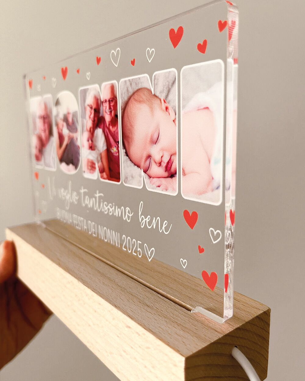 Lampada a Led Placca in Plexiglass “Nonno” Personalizzata con Foto, Dedica – Idea Regalo per il Nonno, Festa dei Nonni - immagine 20