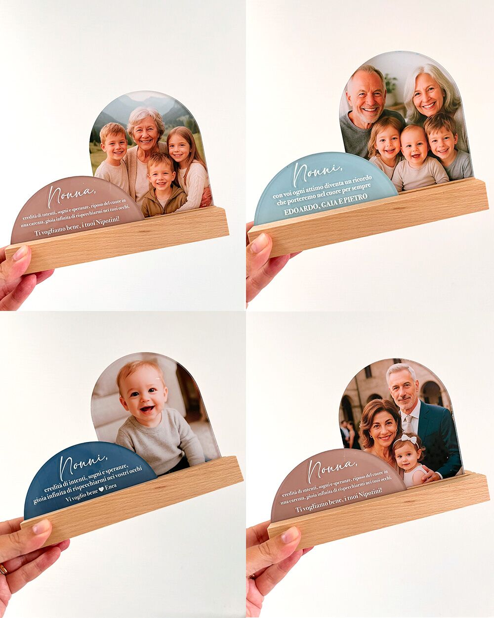 Targhetta in Legno e Plexiglass Personalizzata con Foto e Dedica per i Nonni - Idea Regalo Festa dei Nonni - immagine 20