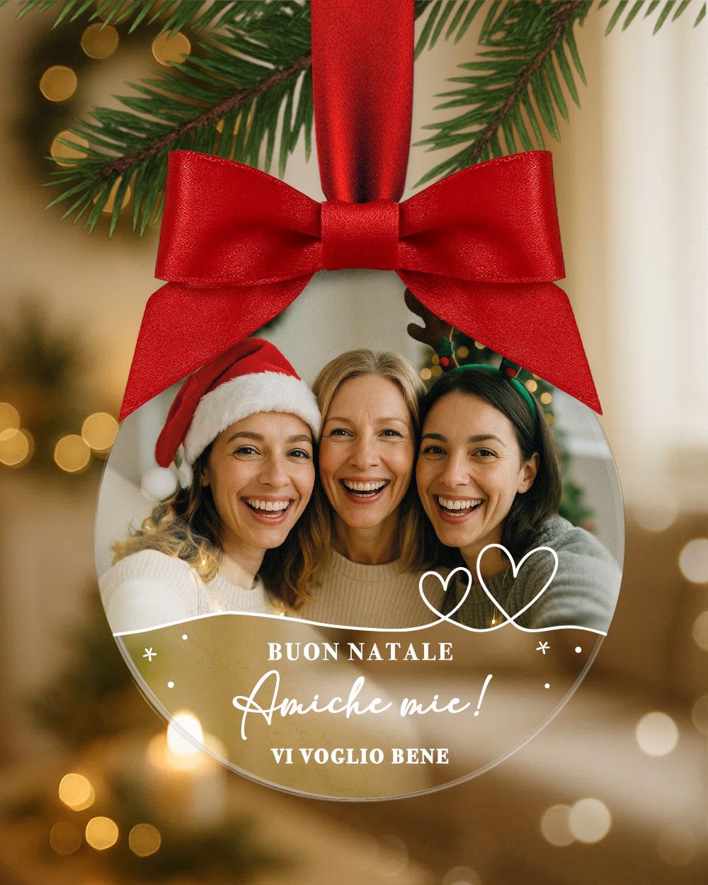 pallina-personalizzata-foto-dedica-amiche-natale-fiocco