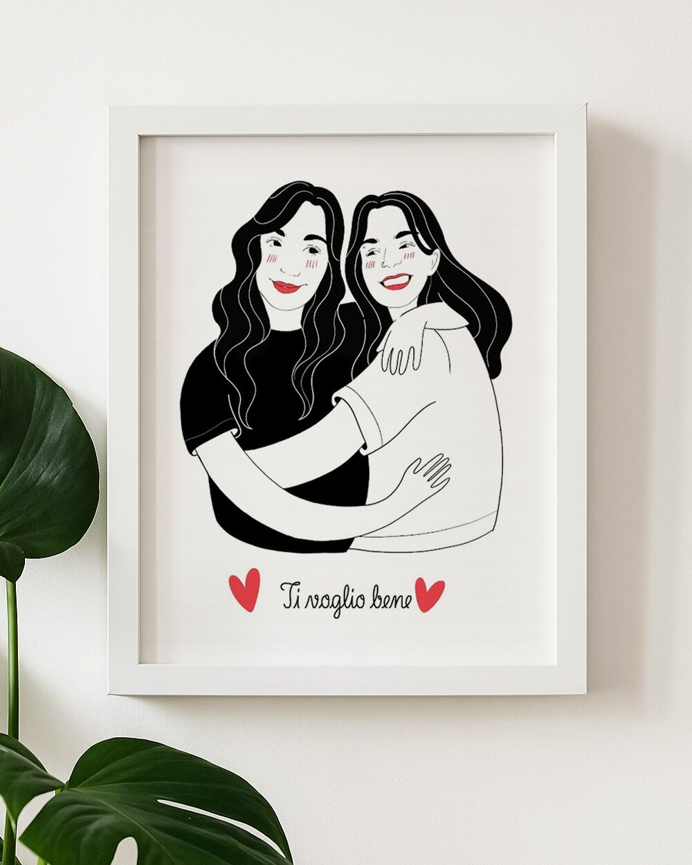 ritratto-illustrazione-amiche-stampa-bianca