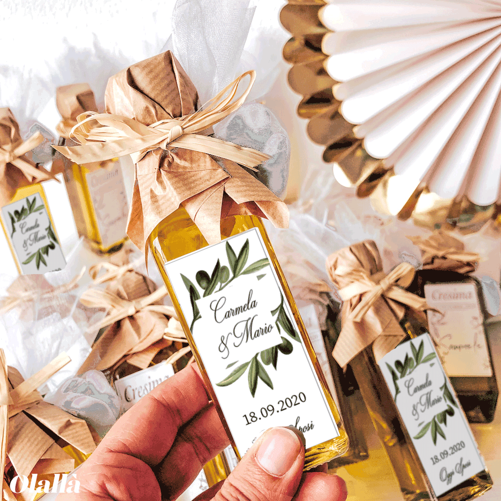 BOMBONIERE OLIO PERSONALIZZATE MATRIMONIO